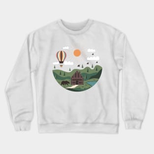 Forest Cabin Crewneck Sweatshirt